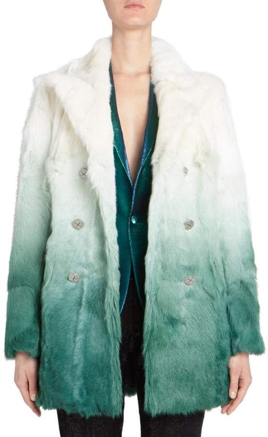 Dip Dye Fur Coat