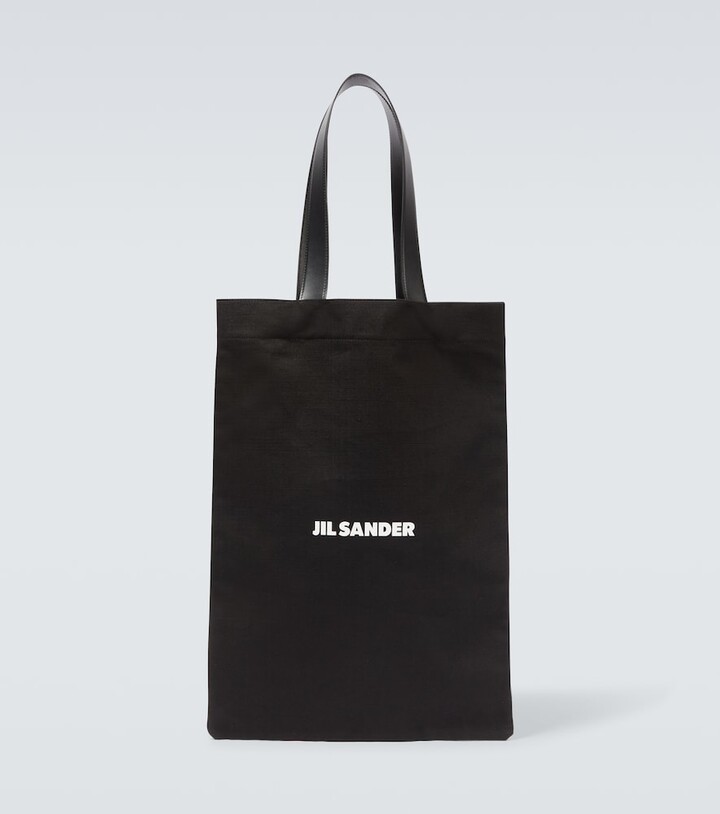 Logo cotton canvas tote bag