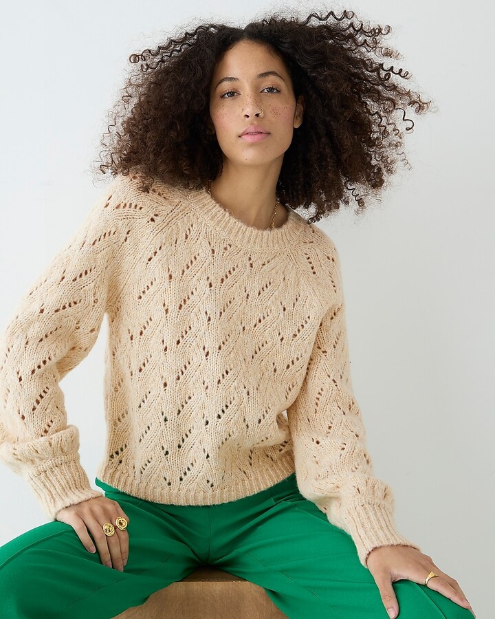 Pointelle crewneck sweater