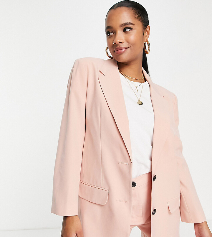 ASOS DESIGN Petite mix & match suit blazer in blush