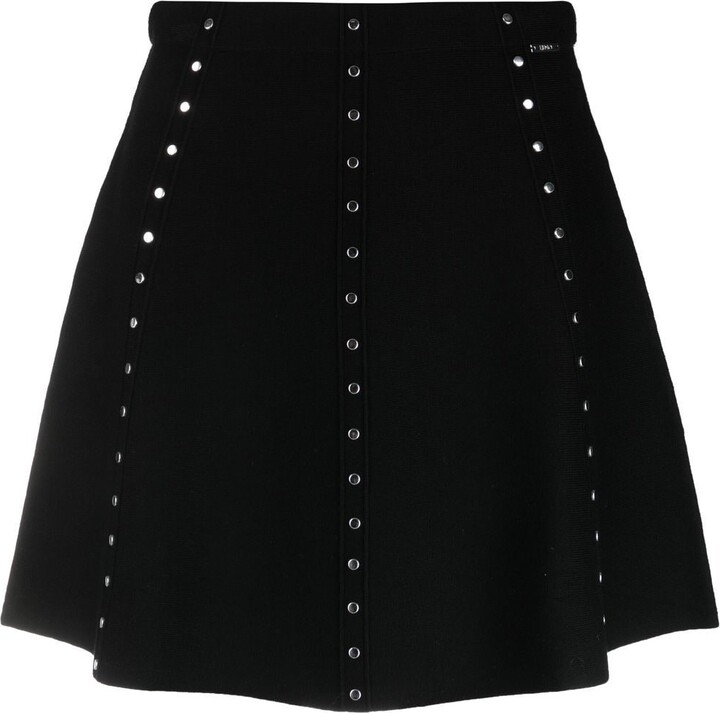 Stud-Embellishment Short Skirt