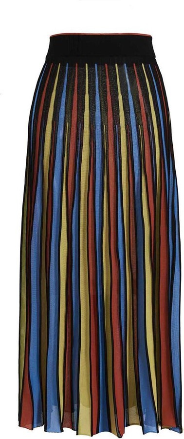 MSGM Multicolor pleated skirt