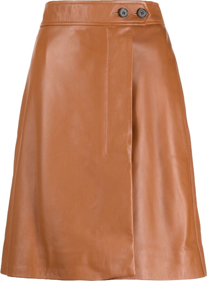 High-Waisted Leather Skirt