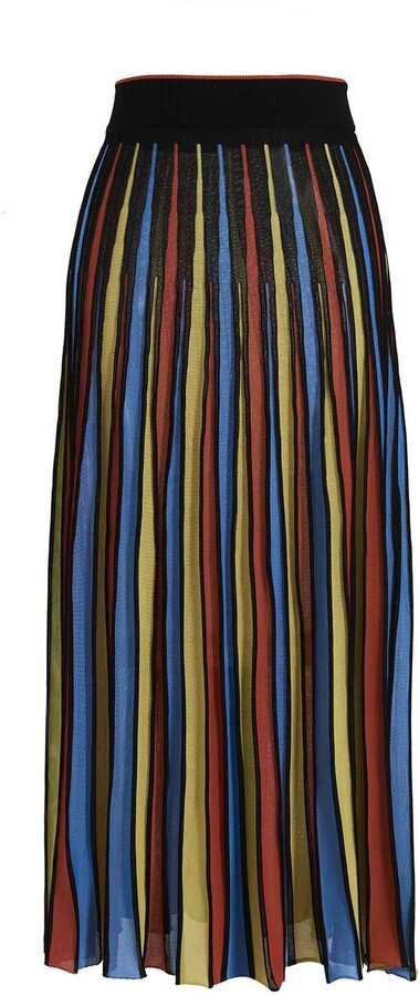 Multicolor Pleated Skirt