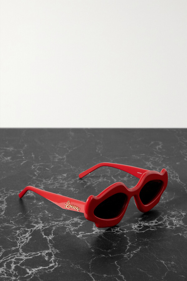 Loewe - Oversized Oval-frame Acetate Sunglasses - Red