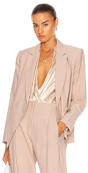 The Sei Double Breasted Blazer in Taupe