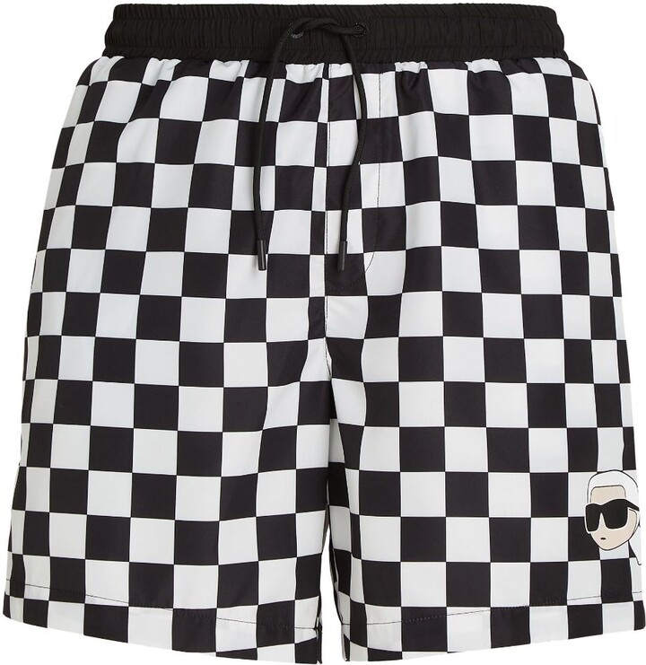 Ikonik Karl checked swim shorts