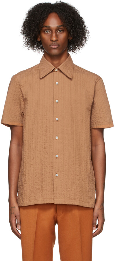 Factor's Brown Dobby Short Sleeve Shirt