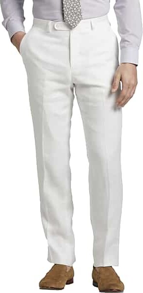 JOE Joseph Abboud Big & Tall Men's Linen Slim Fit Suit Separates Dress Pant White