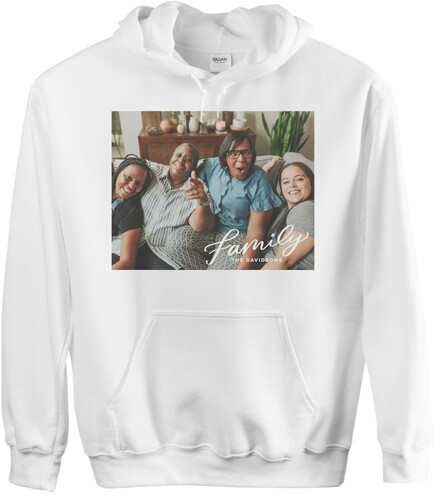 Custom Hoodies: Family Letters Custom Hoodie, Single Sided, Adult (S), White, White