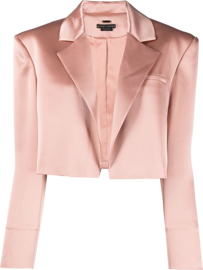 Cropped No-Fastening Blazer