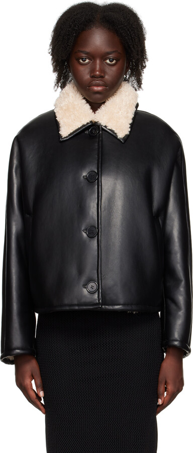 Stand Studio Black Amelie Faux-Leather Jacket