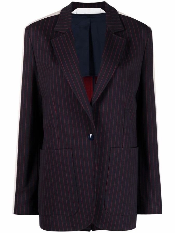 Striped Single-Breasted Blazer