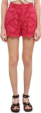 Maje Annick Embroidered Cotton Shorts