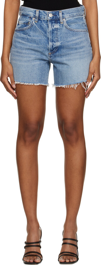 Citizens of Humanity Blue Annabelle Long Denim Shorts