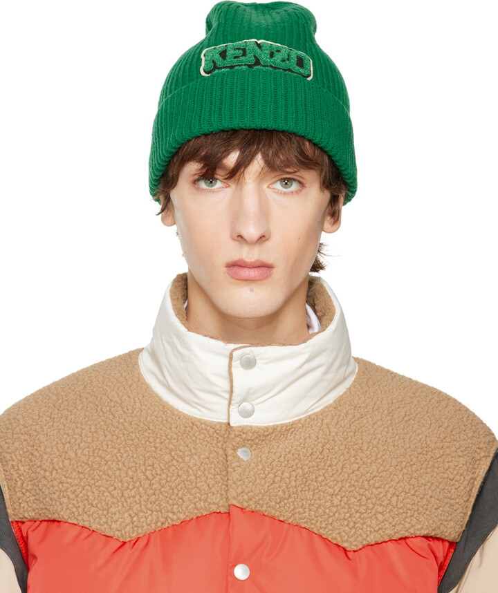 Kenzo Green College Patch Beanie