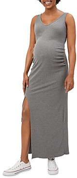 Stowaway Collection Ribbed Maxi Maternity Dress