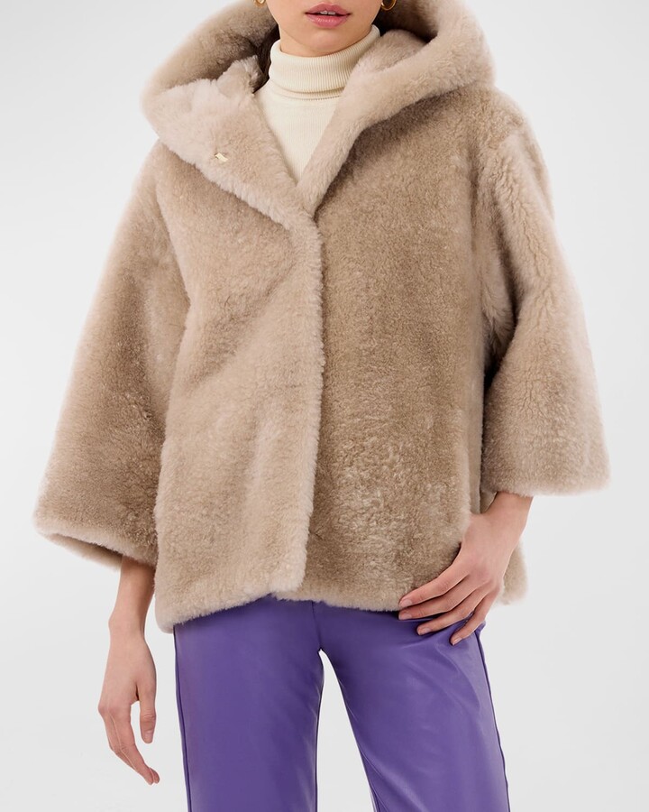 Hooded Cashmere Goat Fur Jacket