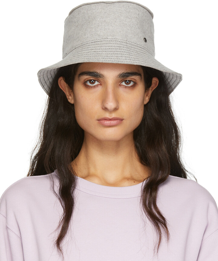 Maison Michel Grey Wool Jason Bucket Hat