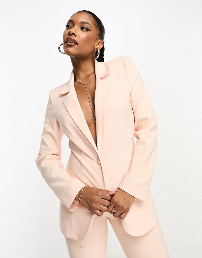 ASOS LUXE suit blazer in light pink