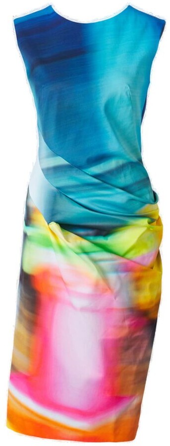 Dries Van Noten Color-Block Sleeveless Dress