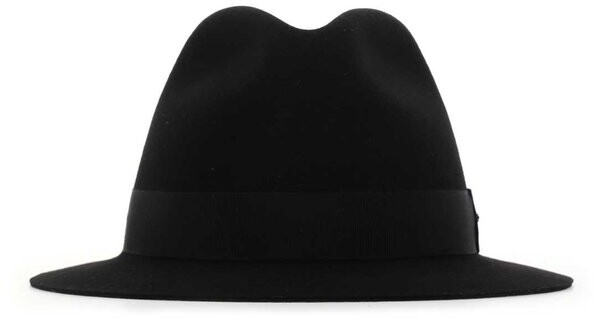 Saint Laurent Logo Plaque Fedora Hat