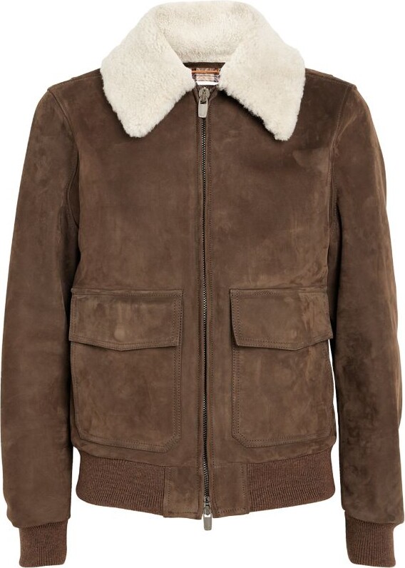 Jacob Cohën Shearling-Collar Leather Jacket