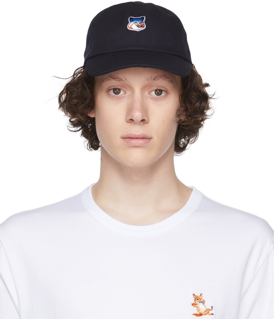 Maison Kitsuné Navy Gradient Fox Head Cap