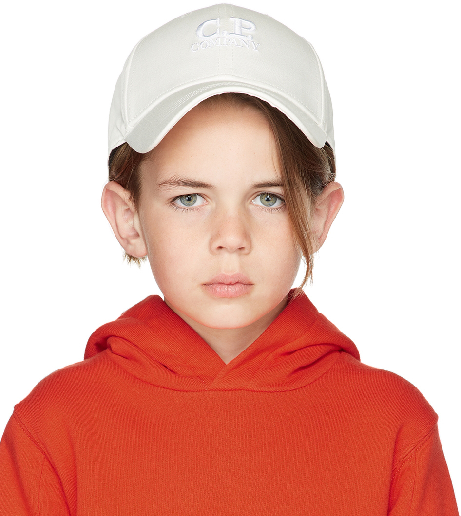 C.P. Company Kids Kids White Goggle Cap