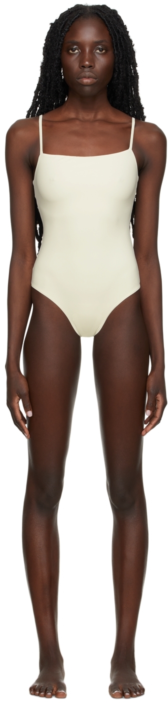 Jil Sander Off-White Classic One-Piece Swimsuit