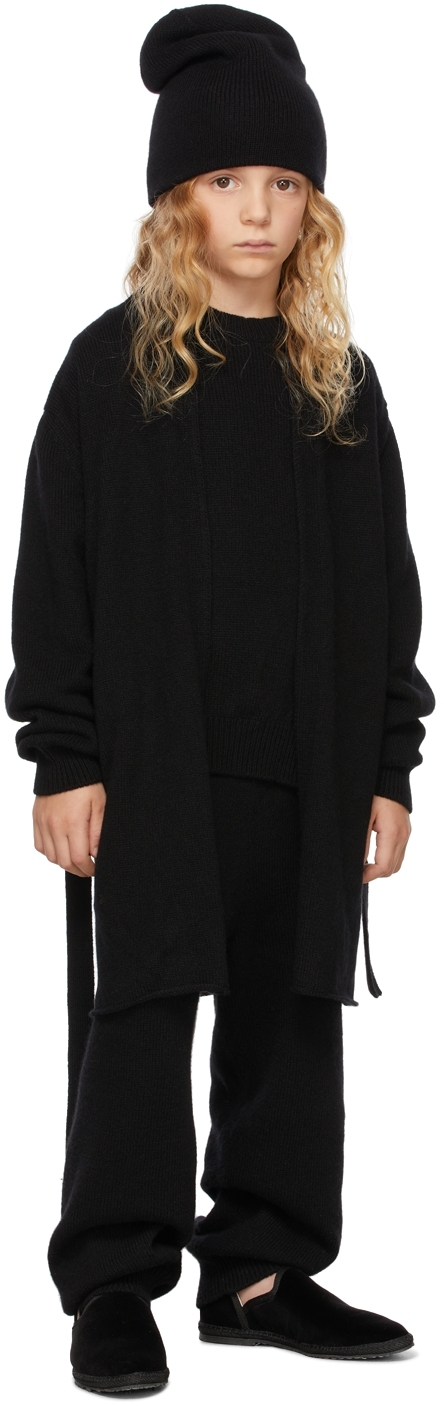 The Row Kids Black Cashmere Huey Cardigan