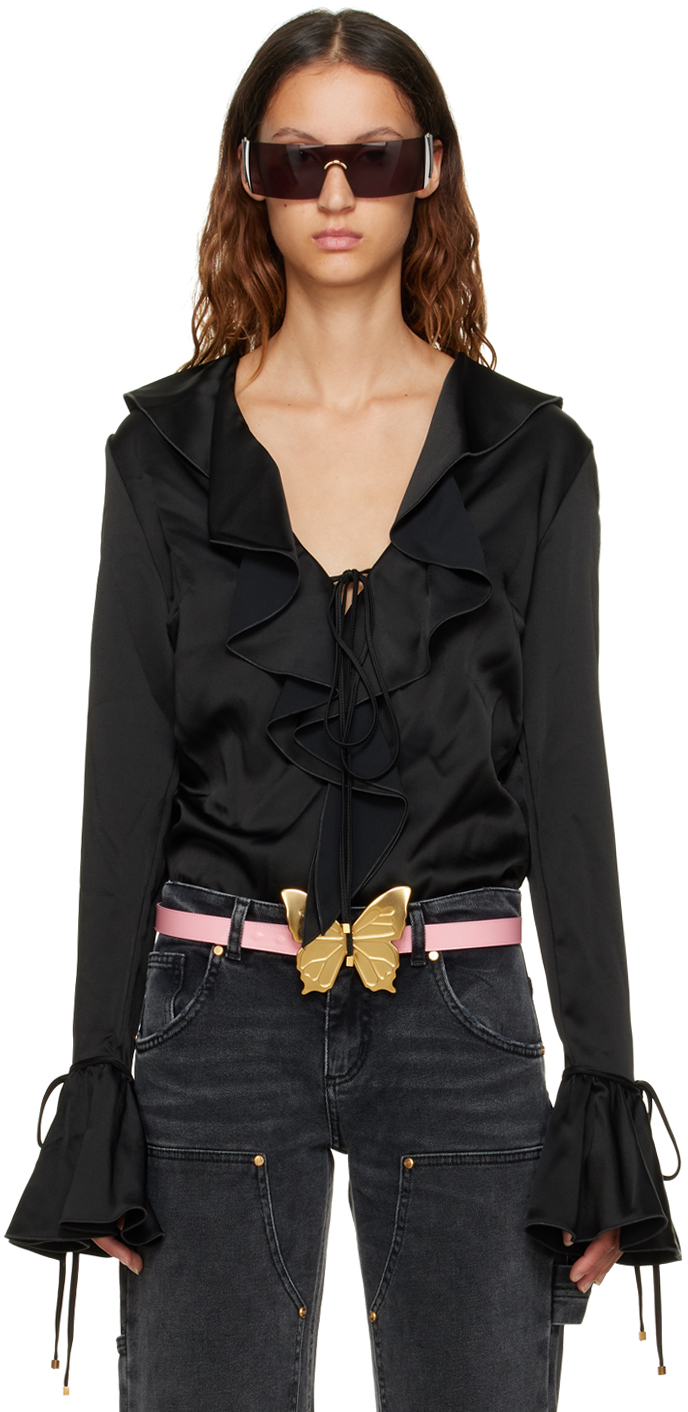 Blumarine Black Ruffled Blouse