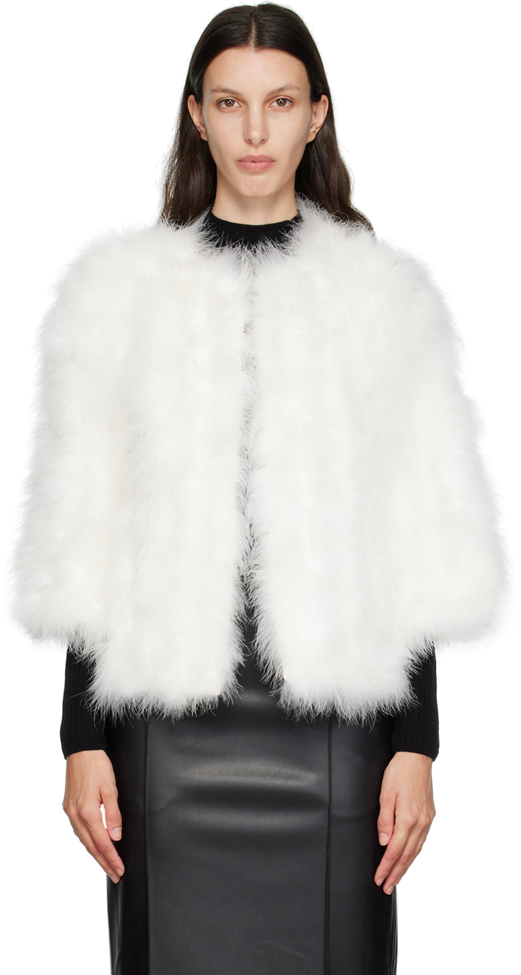 Yves Salomon White Feather Jacket