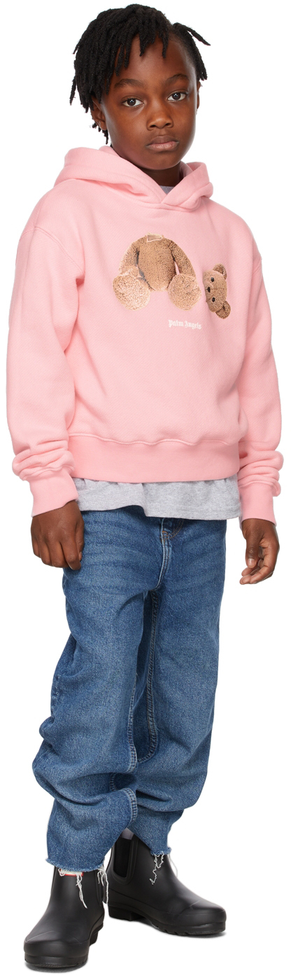 Palm Angels Kids Pink Bear Hoodie