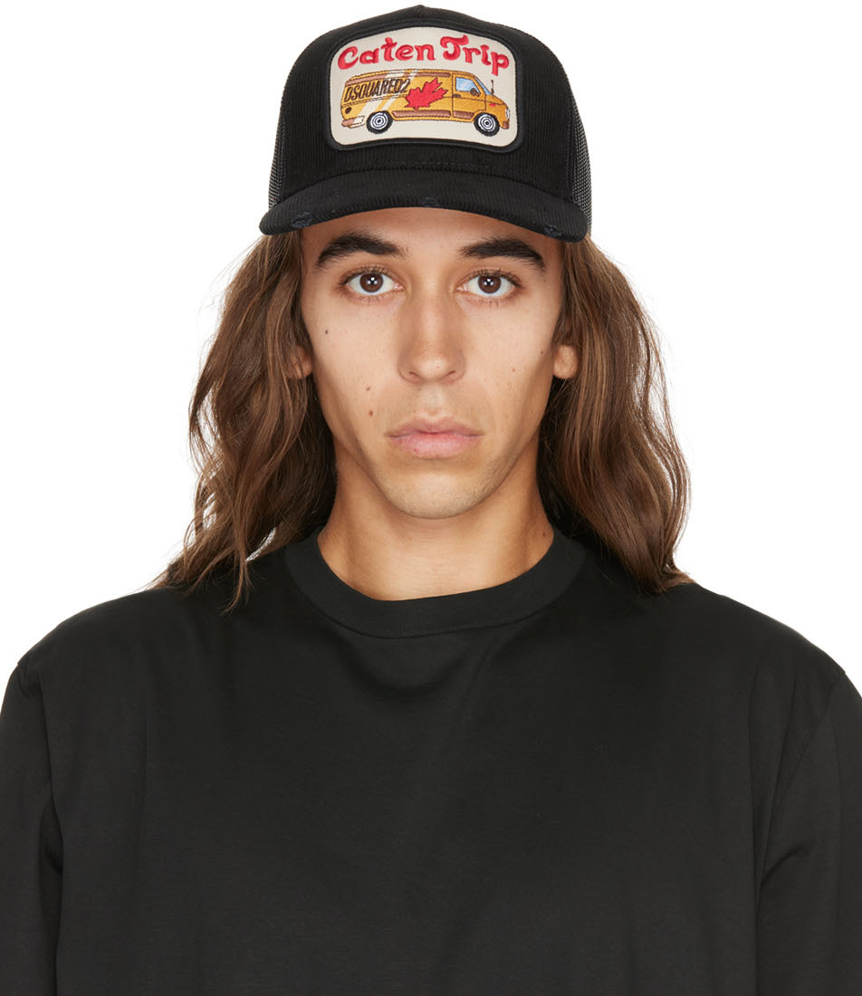 Dsquared2 Black 'Caten Trip' Trucker Cap