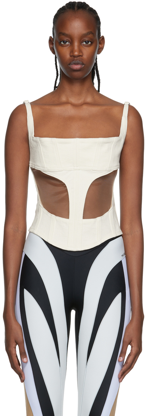 Mugler Off-White Bodice Tank Top