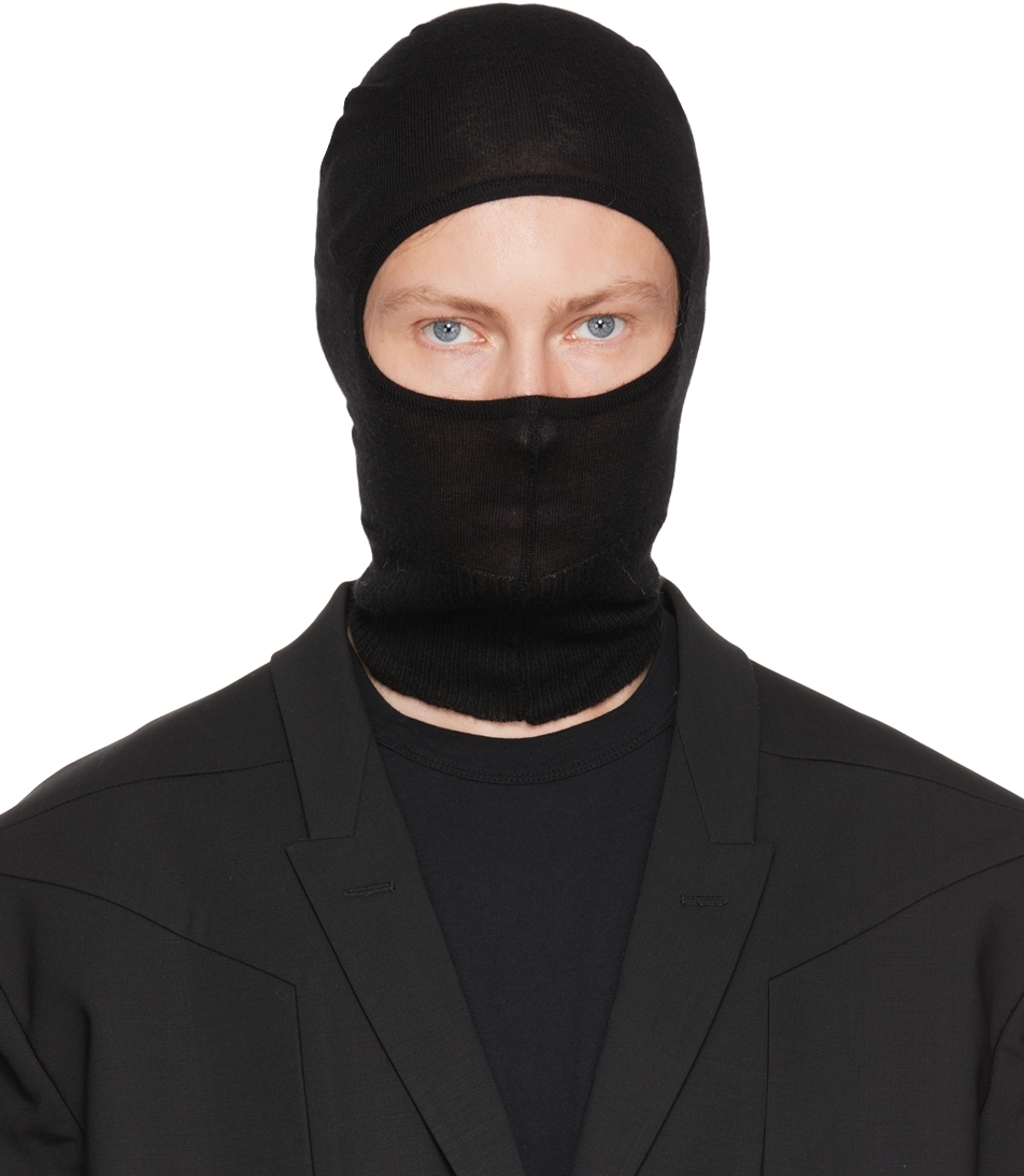 Rick Owens Black Cashmere Balaclava