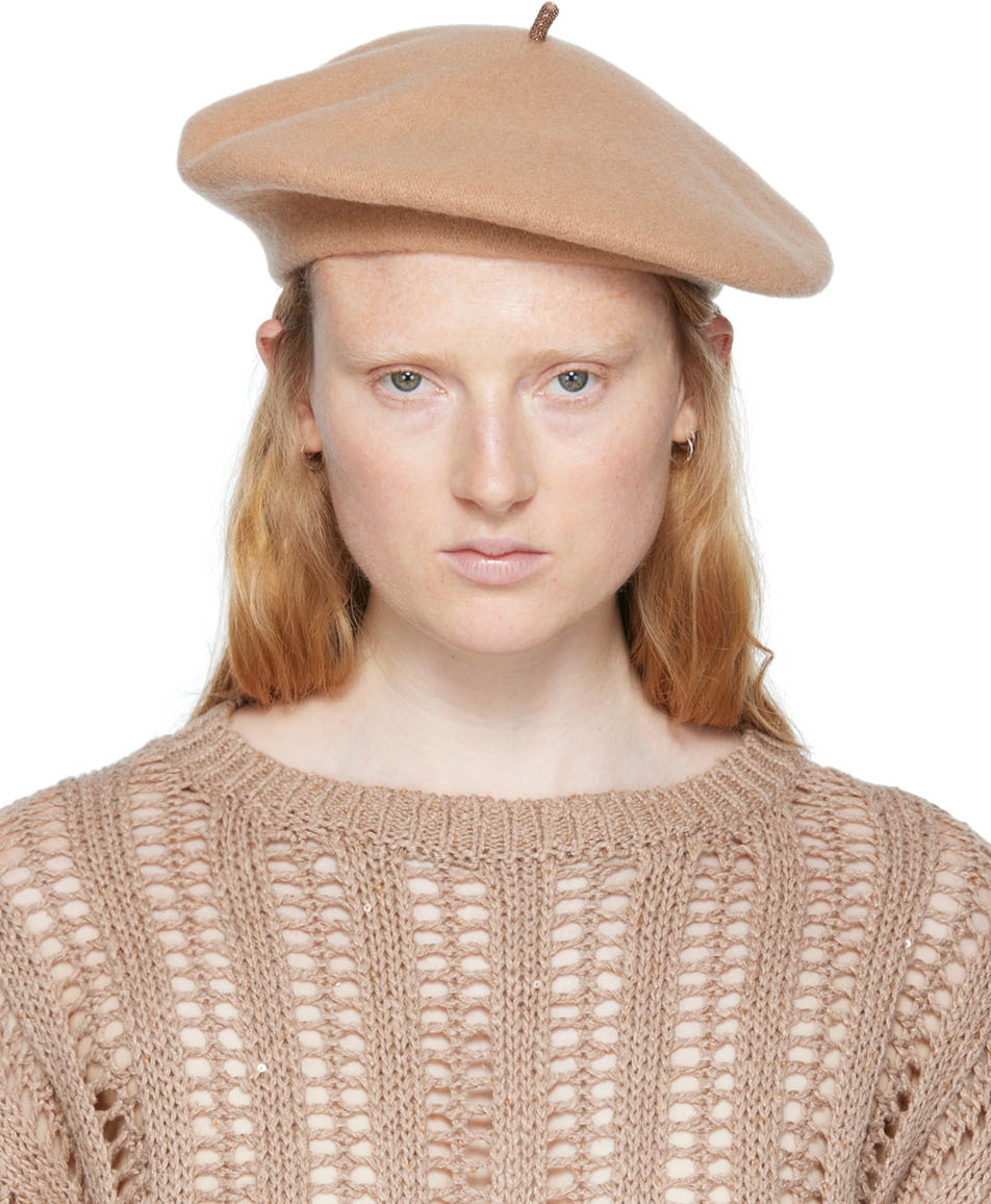 Brunello Cucinelli Beige Wool Beret