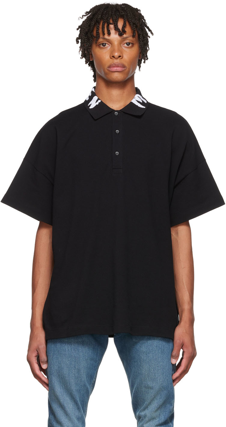 Alexander McQueen Black Cotton Polo