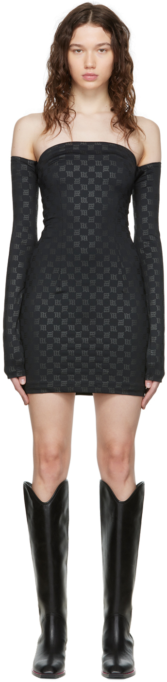 MISBHV Black Monogram Mini Dress