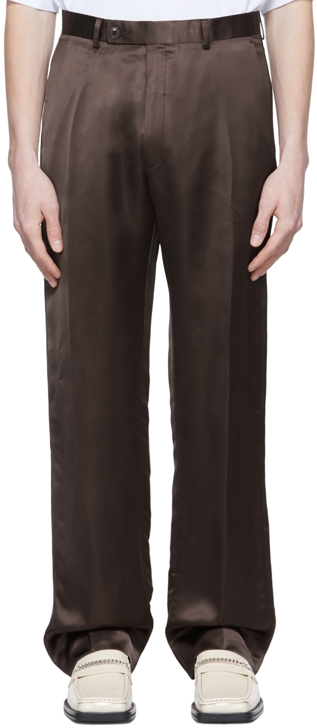 Martine Rose Brown Viscose Trousers