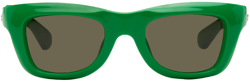 Bottega Veneta Green Square Sunglasses