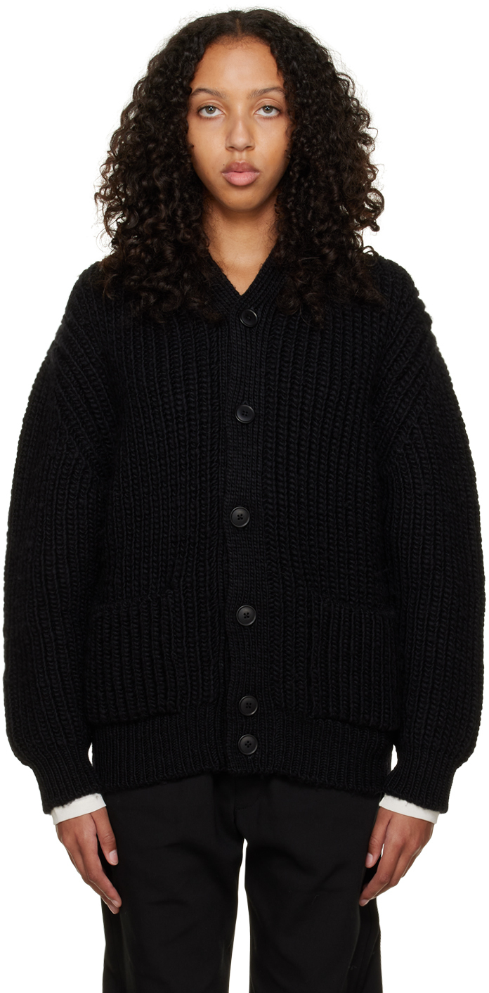 LEMAIRE Black Chunky Cardigan