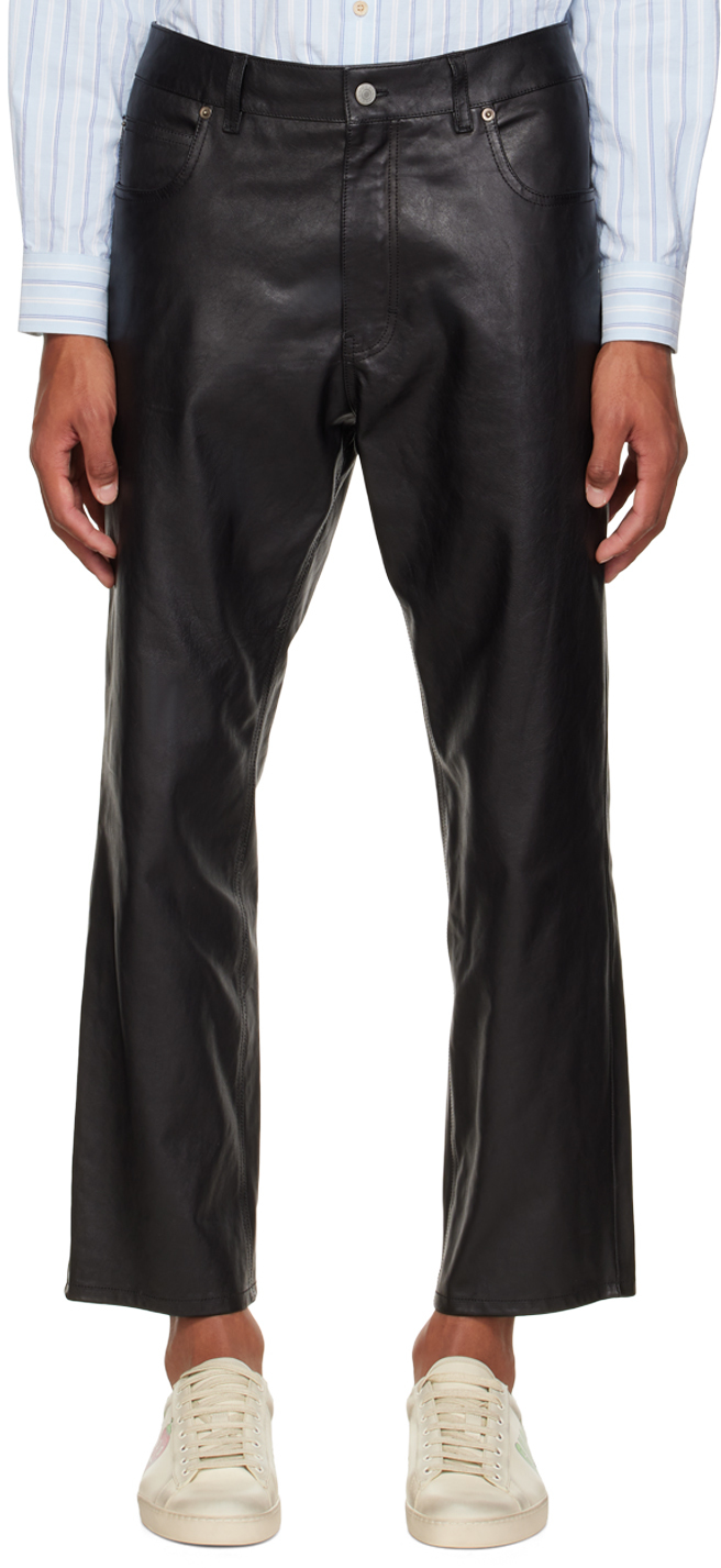 Gucci Black Shiny Leather Pants