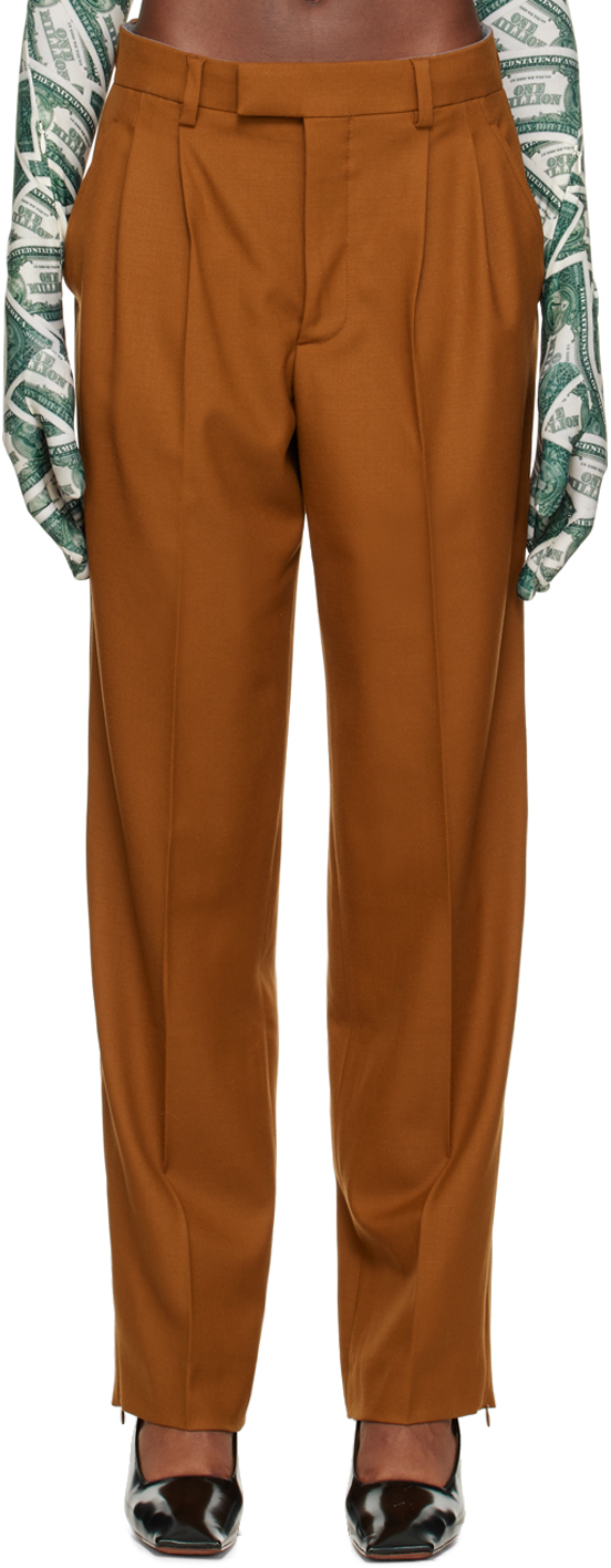 VTMNTS Brown Two-Pleat Trousers