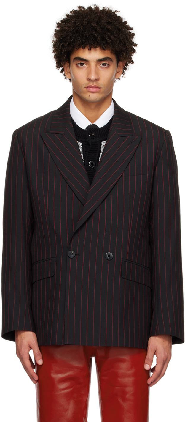 Ernest W. Baker Black & Red Pinstripe Blazer