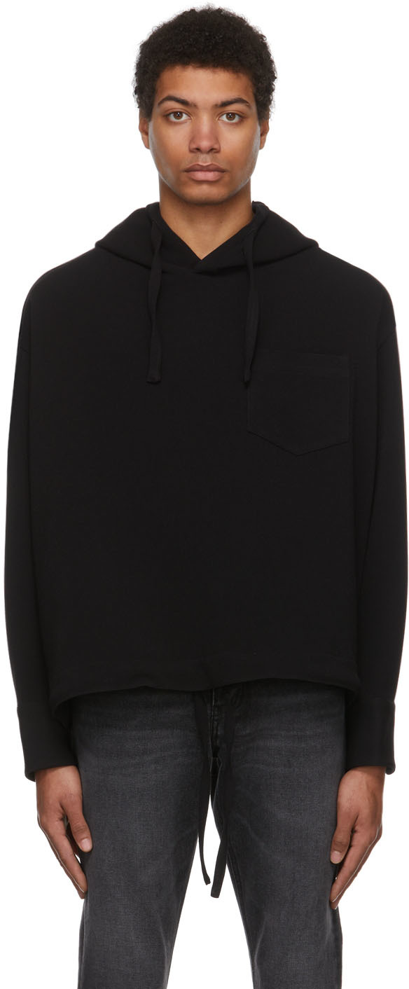 AMI Alexandre Mattiussi Black Crêpe Hoodie