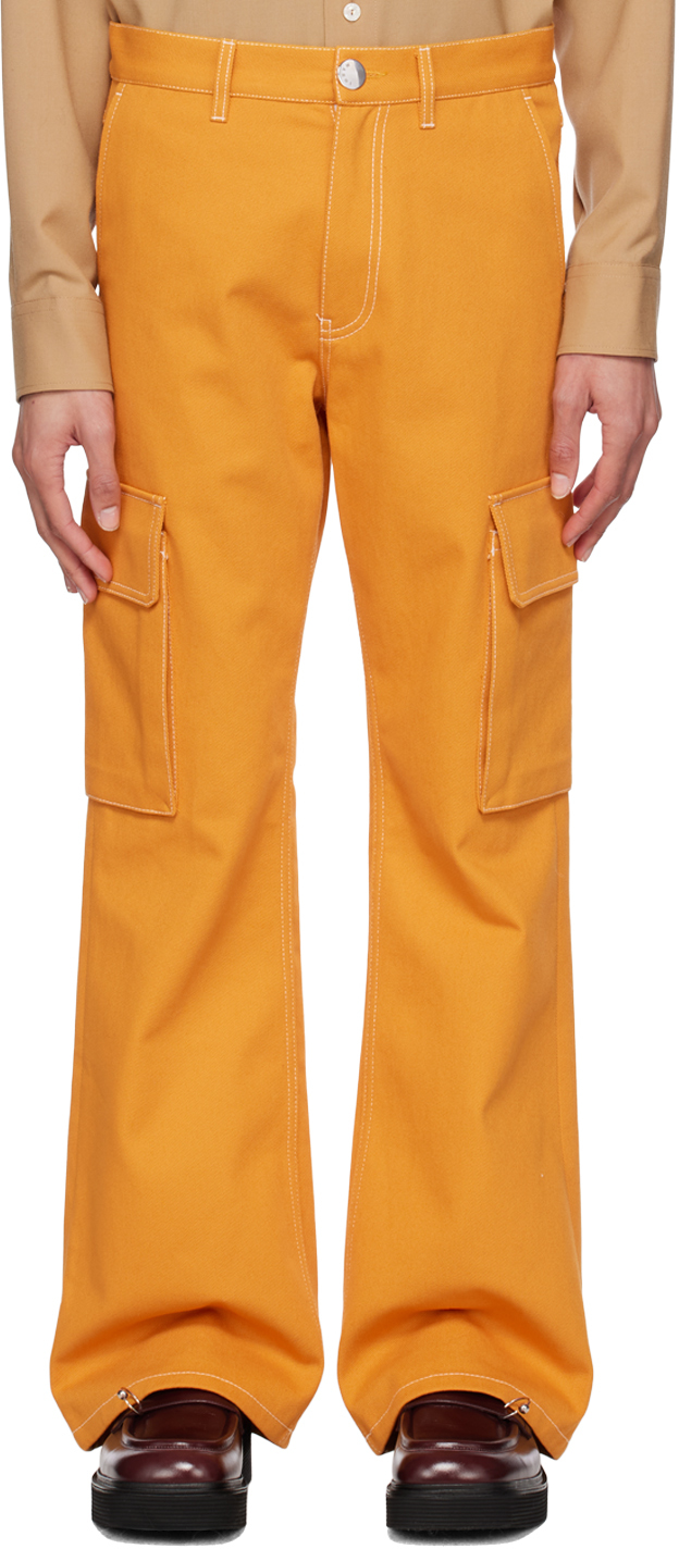 Marni Orange Flared Cargo Pants