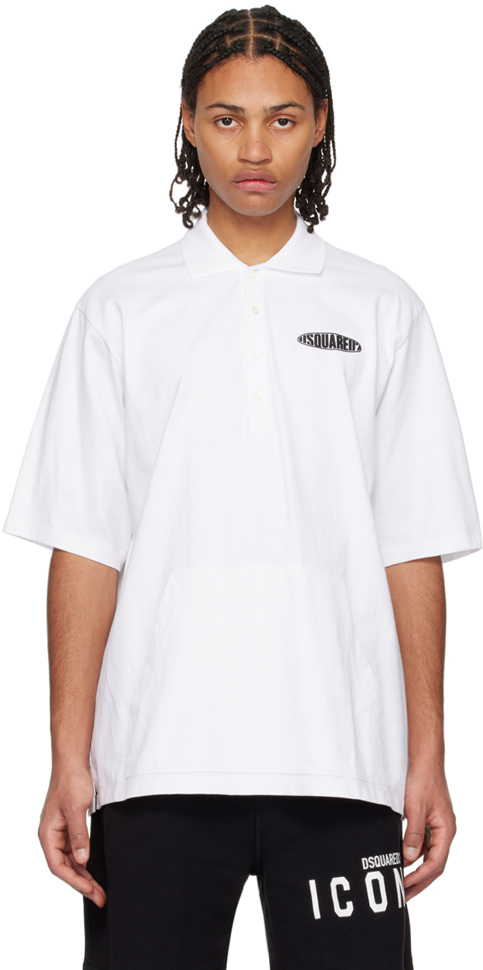 Dsquared2 White Bonded Polo