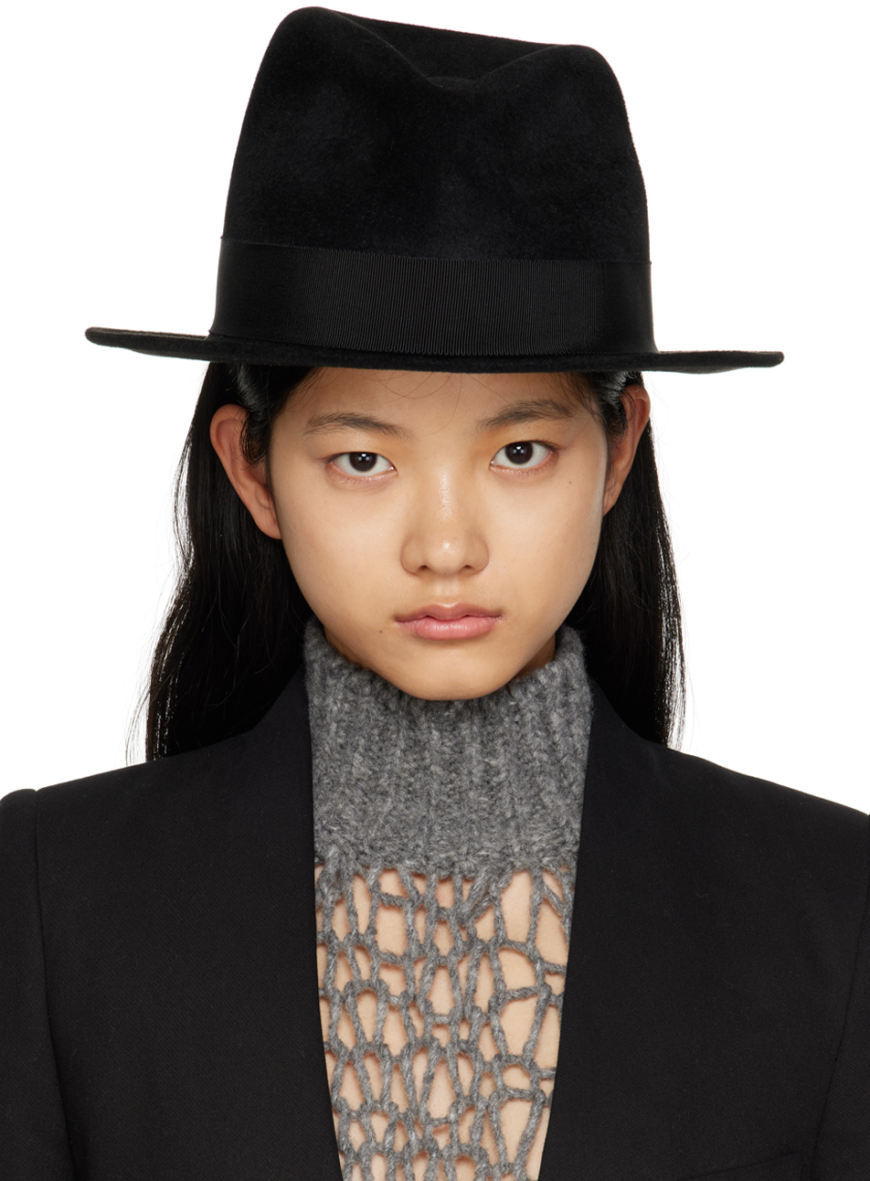 Ann Demeulemeester Black Fur Suze Fedora